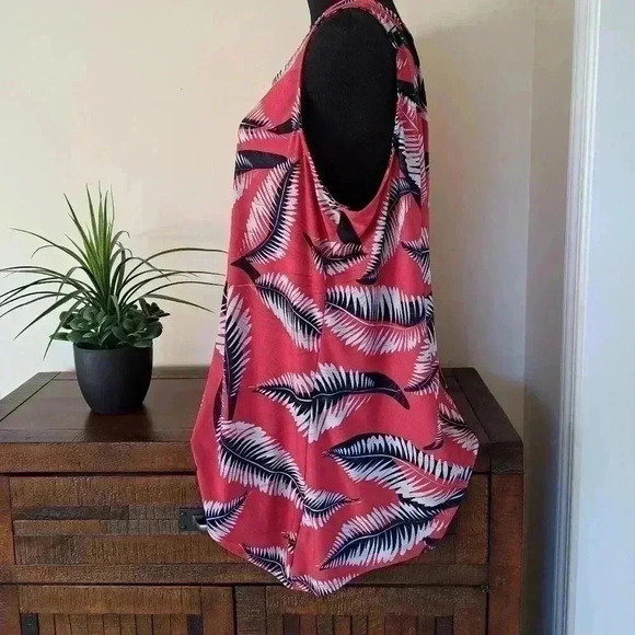 ❤️ N.W.D New Woman Design  Tropical Print Leaf Sleeveless Top Women's Size 3x - Picture 5 of 10